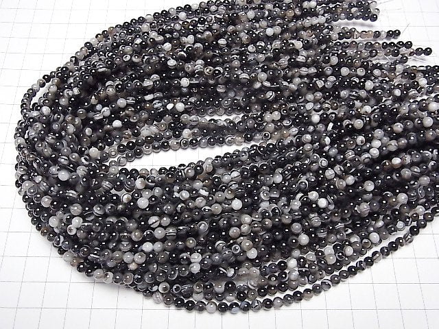 Tibetan Agate (Eye Agate) Round 4mm 1strand beads (aprx.15inch/38cm)