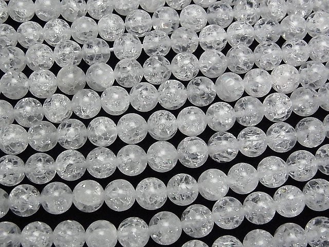 Cracked Crystal Quartz (Crack Quartz) Round 8mm 1strand beads (aprx.15inch/37cm)