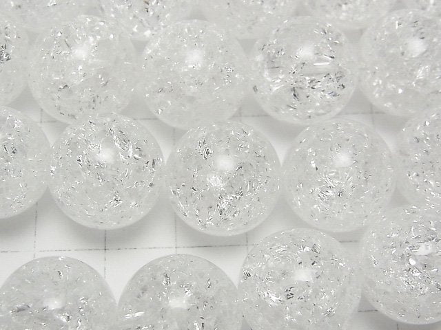 Cracked Crystal Round 16mm 1/4 or 1strand beads (aprx.15inch/36cm)