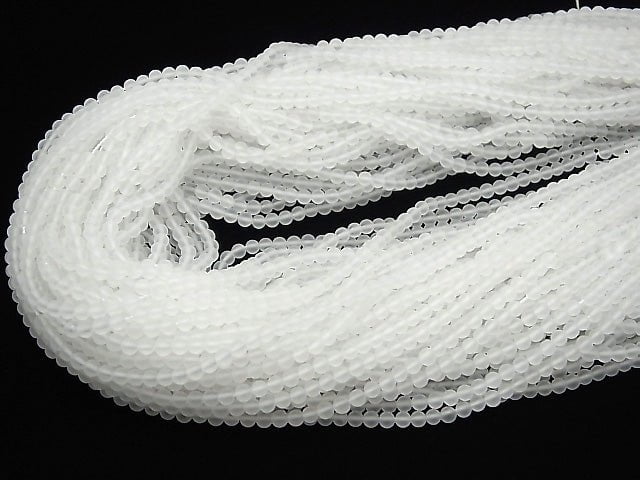 Frosted Quartz AAA Round 3mm 1strand beads (aprx.15inch/36cm)