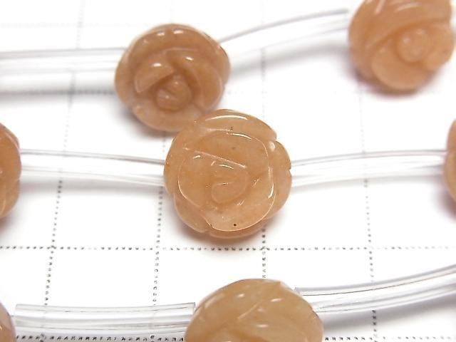 橘色東陵玉玫瑰 12mm 半串珠(12顆)