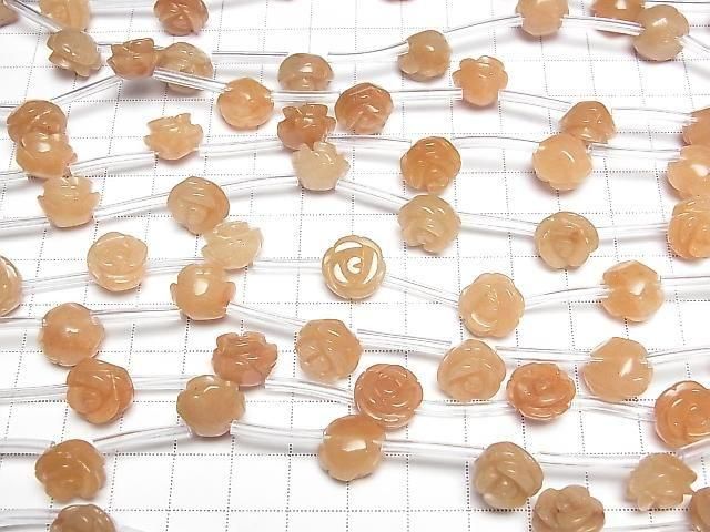 橘色東陵玉玫瑰 12mm 半串珠(12顆)