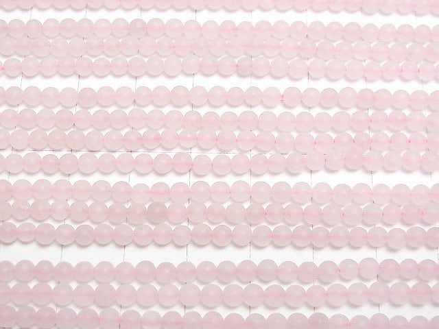 Frost Rose Quartz Round 3mm 1strand beads (aprx.15inch / 37cm)