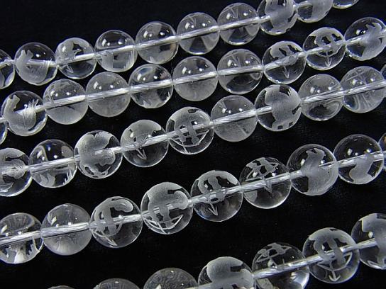 Angel Carving! Crystal Quartz AAA Round 8mm, 10mm, 12mm, 14mm No.2 (arrow) half or 1strand