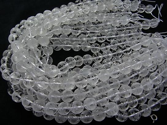 Angel Carving! Crystal Quartz AAA Round 8mm, 10mm, 12mm, 14mm No.3 (heart) 1/4 or 1strand