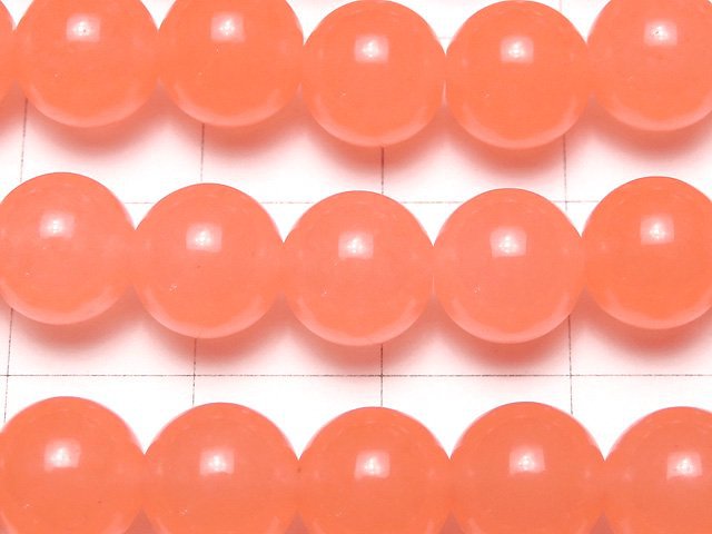 Pink Orange Jade Round 8mm 1strand beads (aprx.15inch / 36cm)