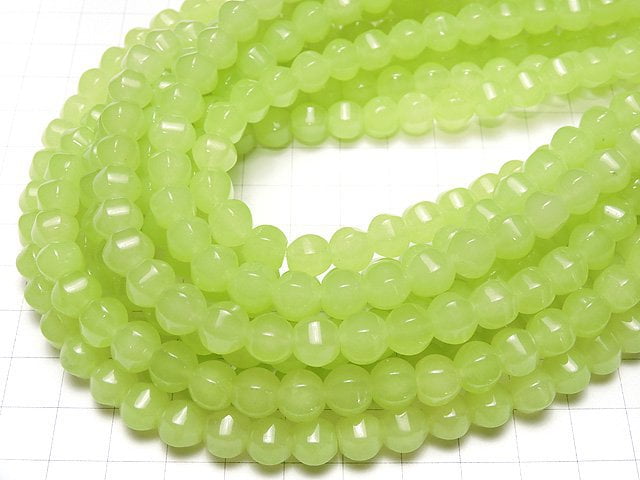 1strand $5.79! Yellow Green Jade 6Faceted 8mm 1strand beads (aprx.15inch / 38cm)