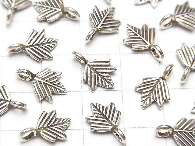 Karen Silver Maple Leaf Motif Charm 13x9x1.5mm (2pcs)