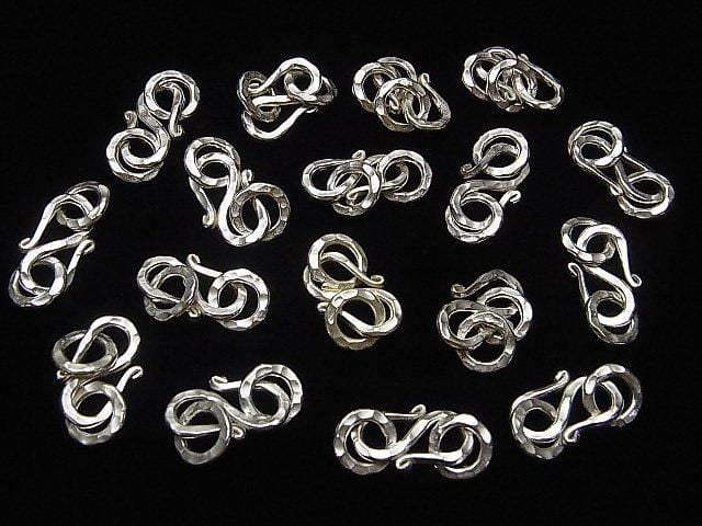 Karen Silver Hammered Pattern S Hook White Silver 1pc