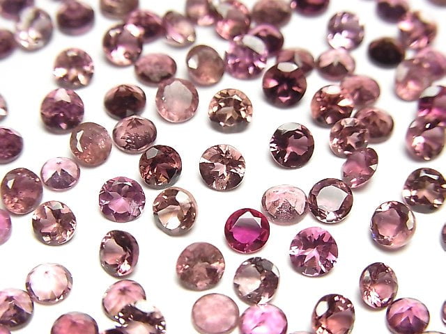 高品質粉紅碧璽 AAA 圓形刻面裸石 4x4mm 5顆