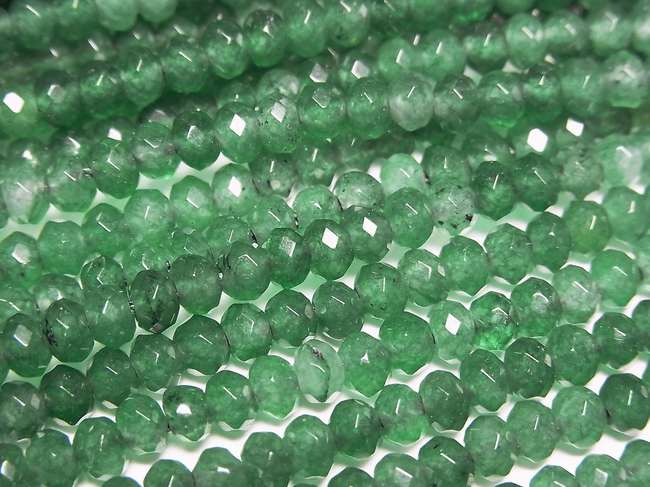 High Quality! Green color Jade Faceted Button Rondelle 4x4x2.5mm 1strand beads (aprx.13inch/33cm)