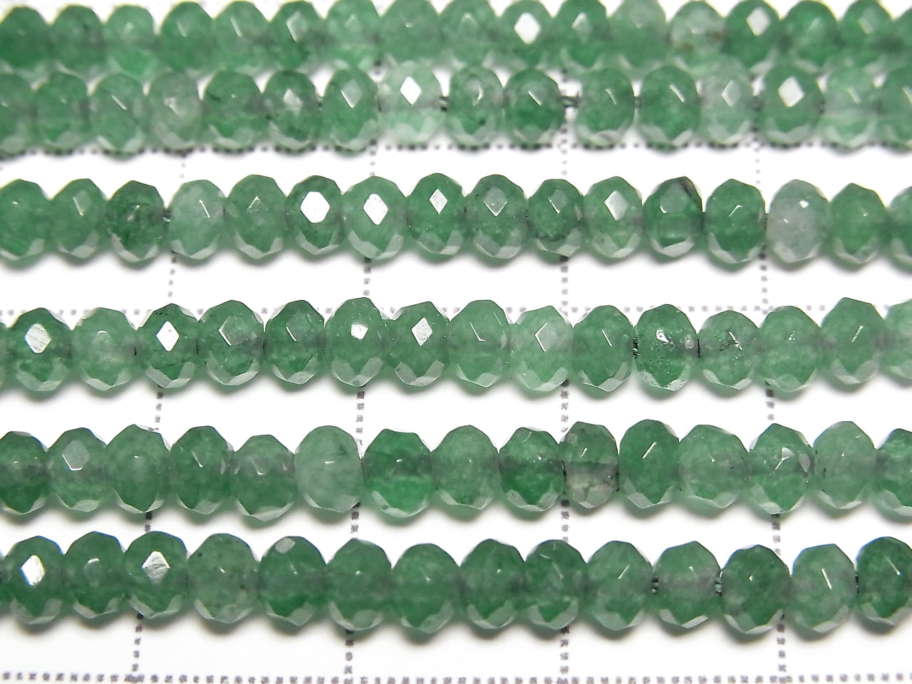 High Quality! Green color Jade Faceted Button Rondelle 4x4x2.5mm 1strand beads (aprx.13inch/33cm)