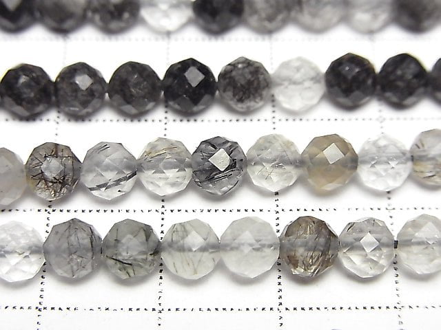 High Quality! Tourmaline Quartz AA+ Faceted Round 5mm 1strand beads (aprx.15inch/37cm)