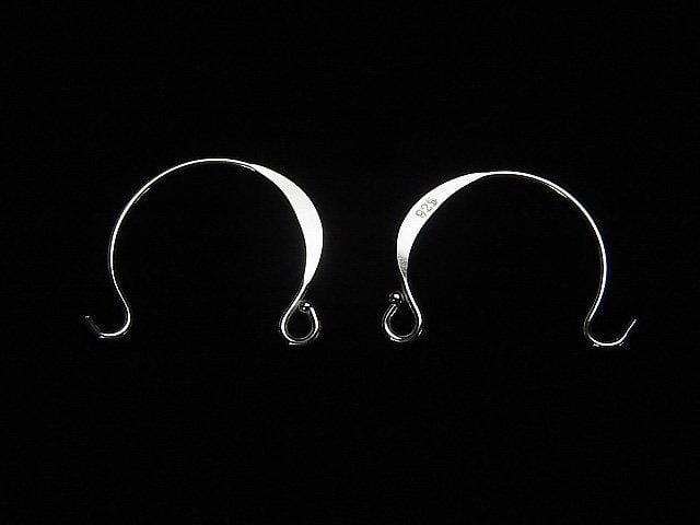 Silver 925 Earwire 15mm No Coating 2 Pairs (4 Pieces)