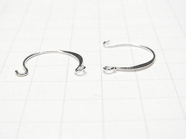 Silver 925 Earwire 15mm No Coating 2 Pairs (4 Pieces)