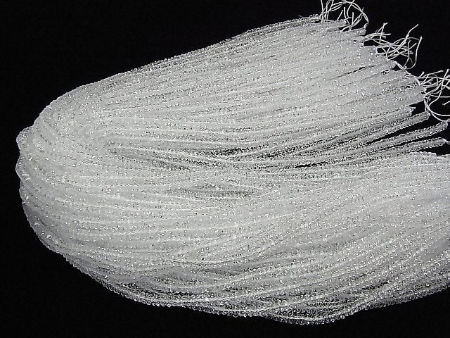 Crystal Quartz AAA Faceted Button Rondelle 4x4x2mm half or 1strand beads (aprx.15inch/38cm)