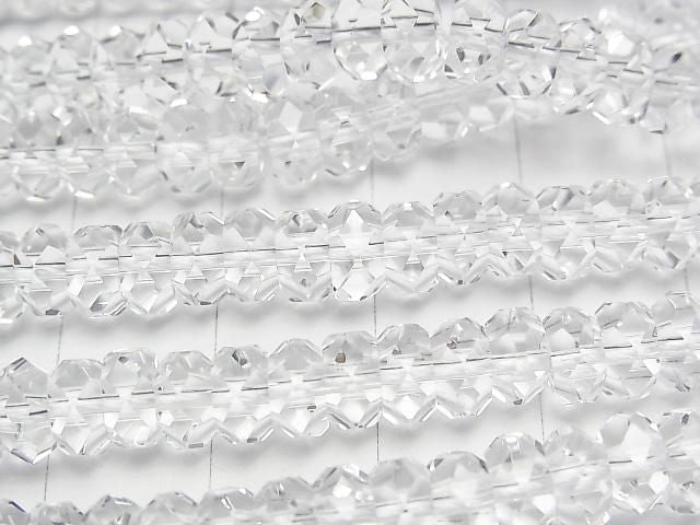 Crystal Quartz AAA Faceted Button Rondelle 6x6x3mm half or 1strand beads (aprx.15inch/37cm)