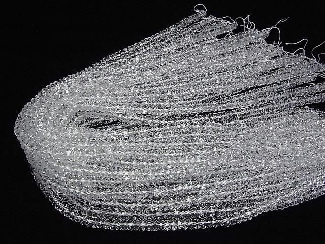 Crystal Quartz AAA Faceted Button Rondelle 6x6x3mm half or 1strand beads (aprx.15inch/37cm)