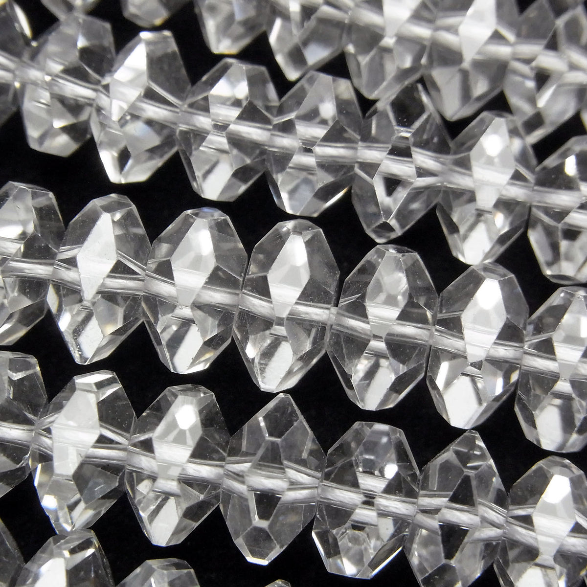 Haute Qualité ! Quartz Cristal AAA Facetté Bouton Rondelle 10 x 10 x 5 mm 1/4 ou 1 fil de perles (env. 38 cm)