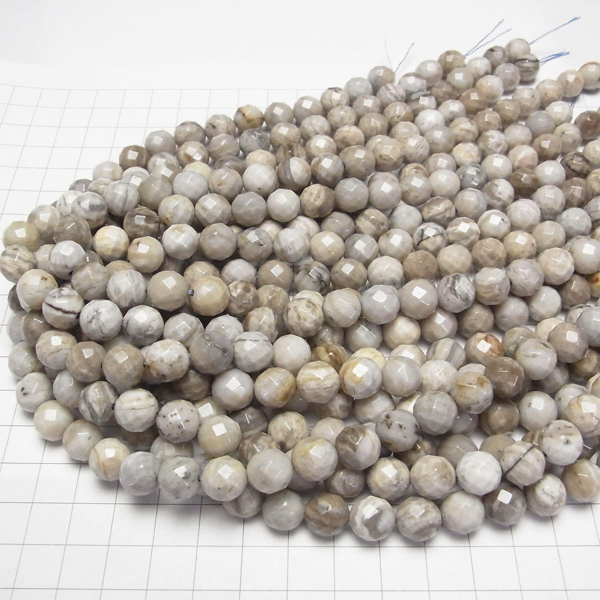 Silver Leaf Jasper 64Faceted Round 10mm half or 1strand beads (aprx.15inch/37cm)