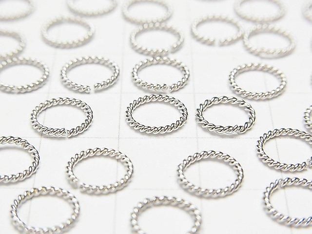 Bague Corde en Argent 925 (Ouverte/Fermée) Plaqué Rhodium 4, 6, 8, 10, 12mm 10 pièces