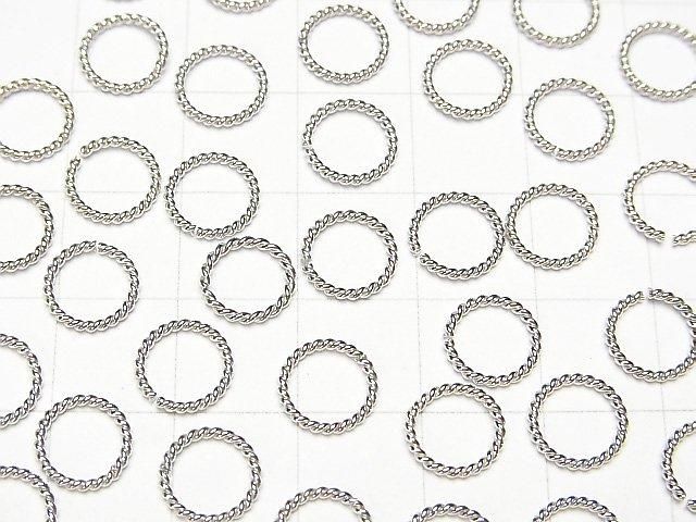 Bague Corde en Argent 925 (Ouverte/Fermée) Plaqué Rhodium 4, 6, 8, 10, 12mm 10 pièces