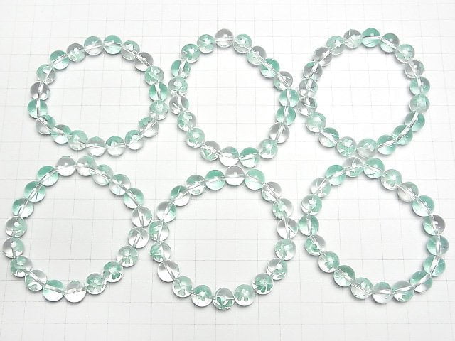 Green color! Clover with engraving! Crystal Quartz AAA Round 8 mm, 10 mm, 12 mm half or 1 strand