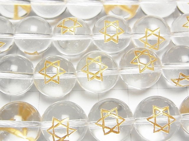 Gold! Sechszackiger Stern Schnitzerei! Kristall AAA Rund 8, 10, 12, 14mm 1/4 oder 1 Strang
