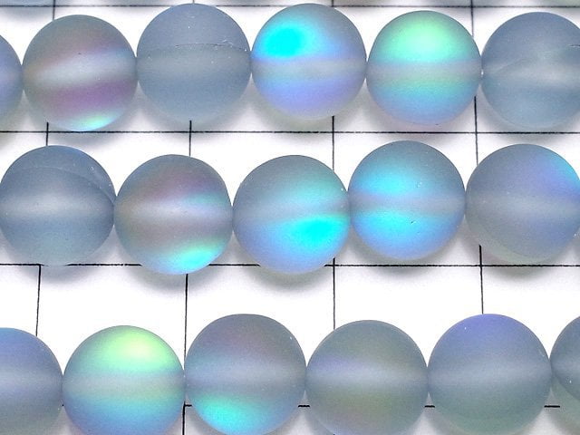 Frost Blue Luna Flash Round 8mm 1strand beads (aprx.15inch/36cm)
