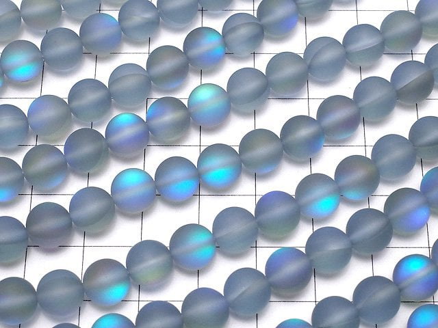 Frost Blue Luna Flash Round 8mm 1strand beads (aprx.15inch/36cm)