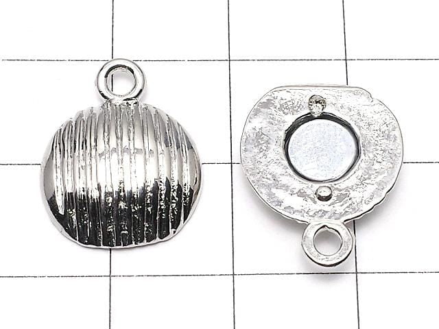Metal Parts Jump Ring with Magnetic Clasp Lined Coin 22x14x7mm 2pairs