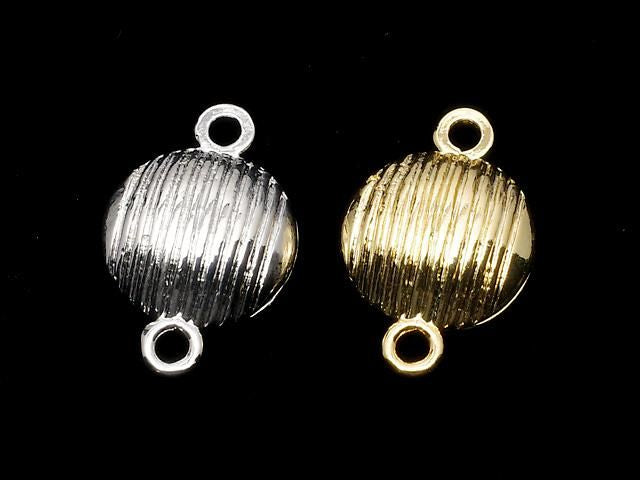 Metallteile Sprungring mit Magnetverschluss Liniert Münze 22x14x7mm 2 Paare