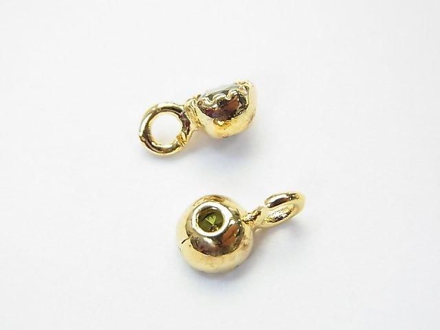 Cubic Zirconia Charm (Gold) 5x5x3mm (8 Colors Available) 1pc
