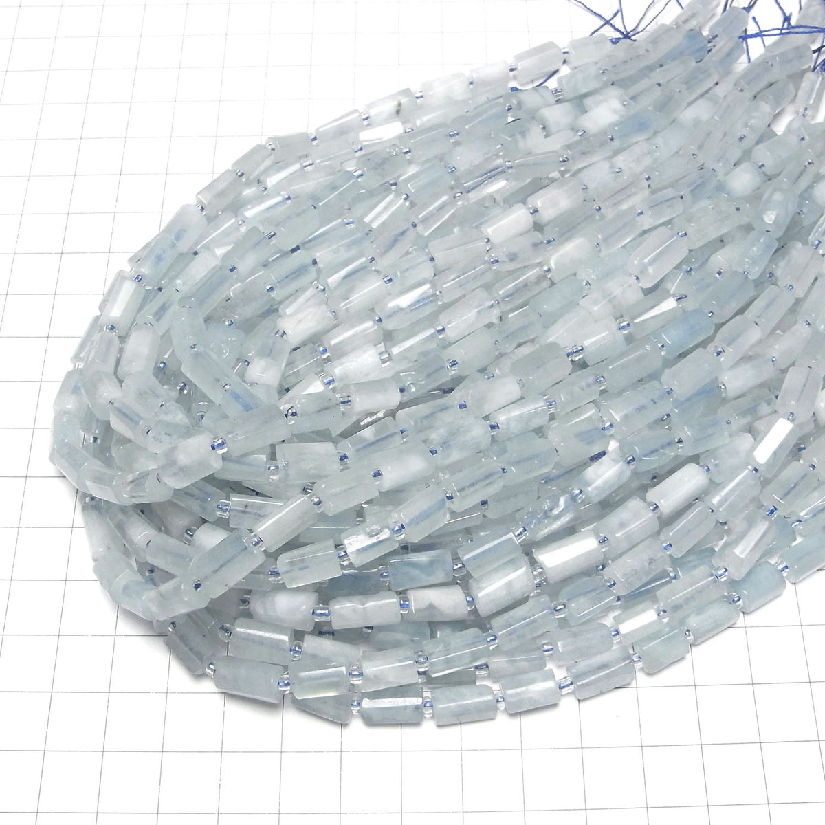 Aquamarin AA Roh Tube -Facettiert Nugget 1strang Perlen (ca. 15 Zoll/37 cm)
