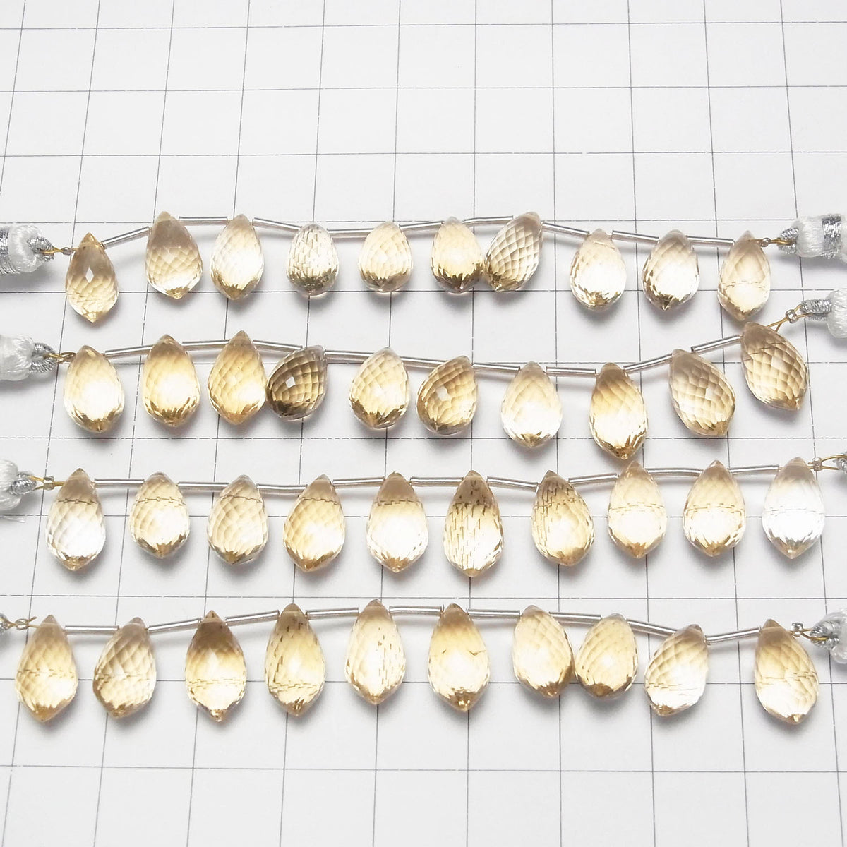 MicroCut High Quality Citrine AAA Marquise Rice Faceted Briolette 1strand beads (8pcs )