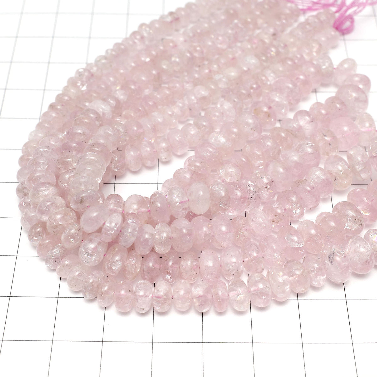 High Quality Morganite AA++ Rondelle Size Gradation 1strand beads (aprx.15inch / 36cm)