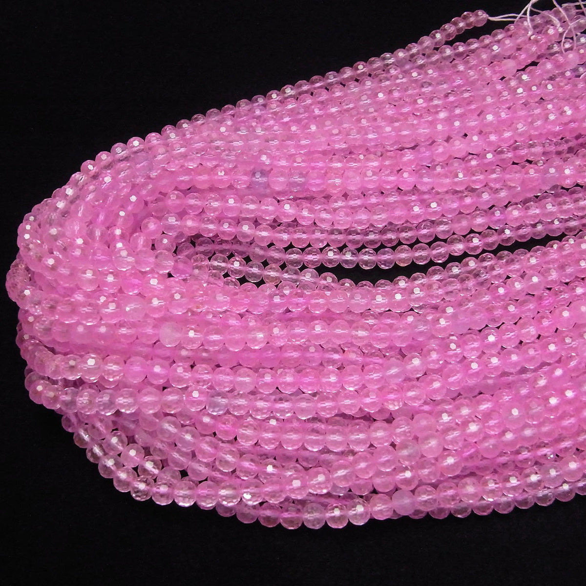 High Quality! Pink Topaz AA++ 128 Faceted Round 5mm 1strand beads (approx. 15 inches/36 cm)