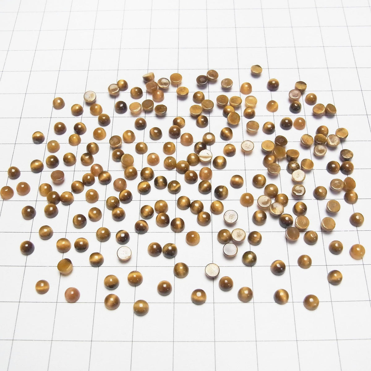 Yellow Tiger's Eye AA++ Round Cabochon 4x4mm 10pcs
