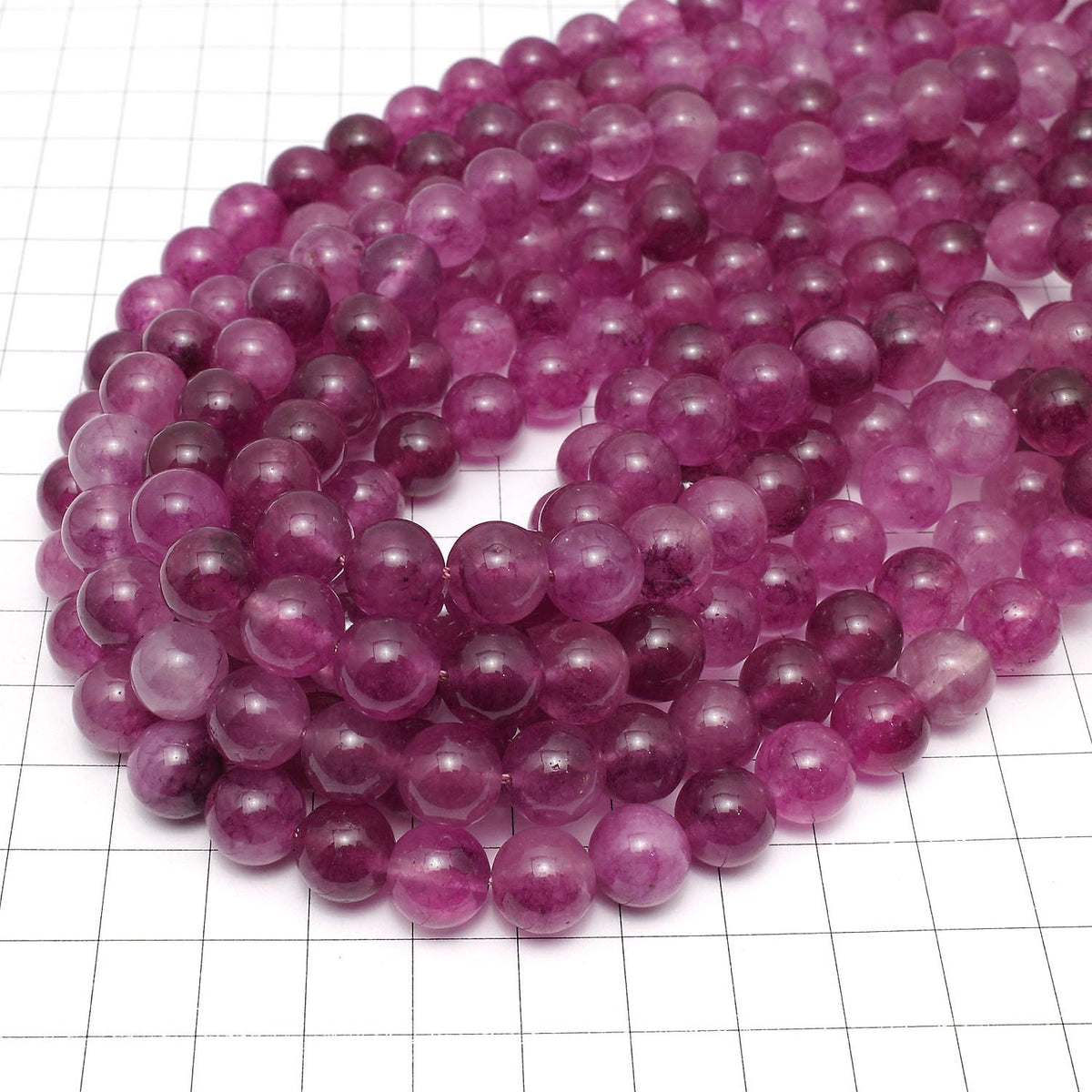 Rot-lila Jade Rund 10mm 1 Strang Perlen (ca. 15 Zoll/36 cm)
