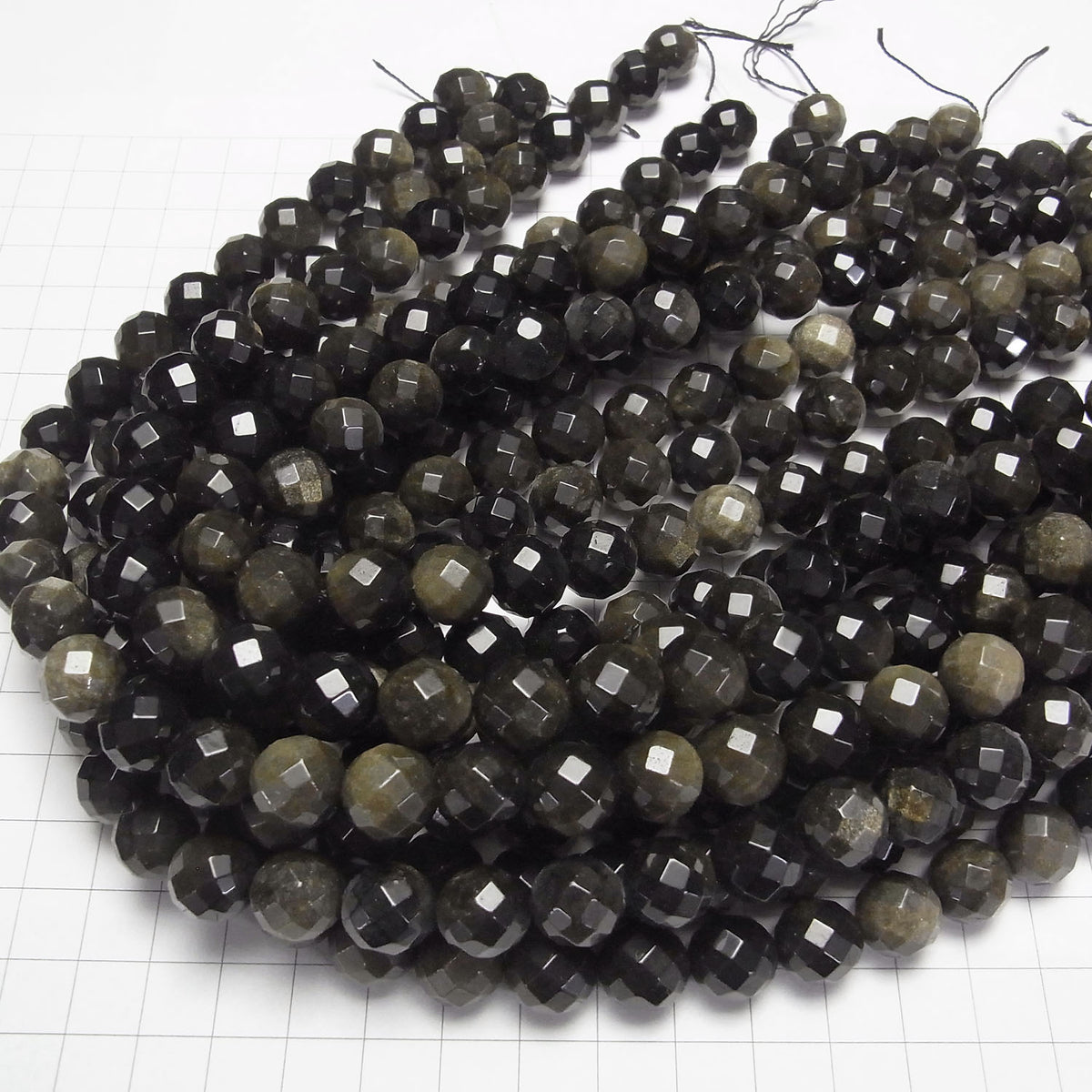 金曜石 64 切面圓珠 12mm 半串或一串珠子 (約 15 英吋 / 38 公分)
