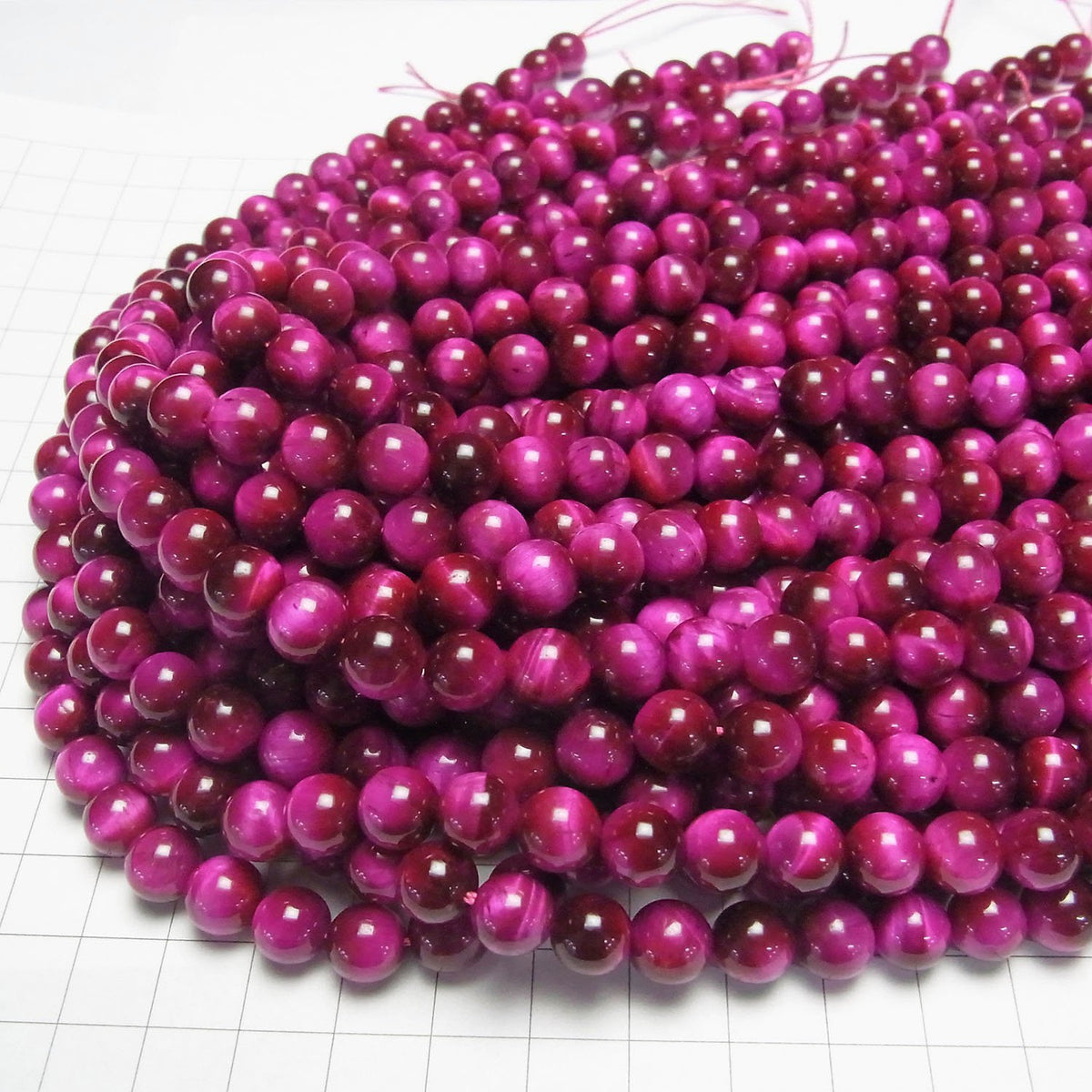 Rosa Tigerauge AA+ Rund 8mm 1strang Perlen (ca. 14 Zoll / 35 cm)