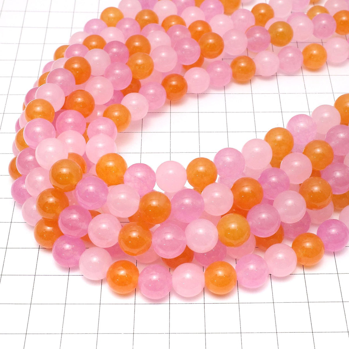 Multi Color Jade Round 10mm 1strand beads (aprx.14inch / 35cm)