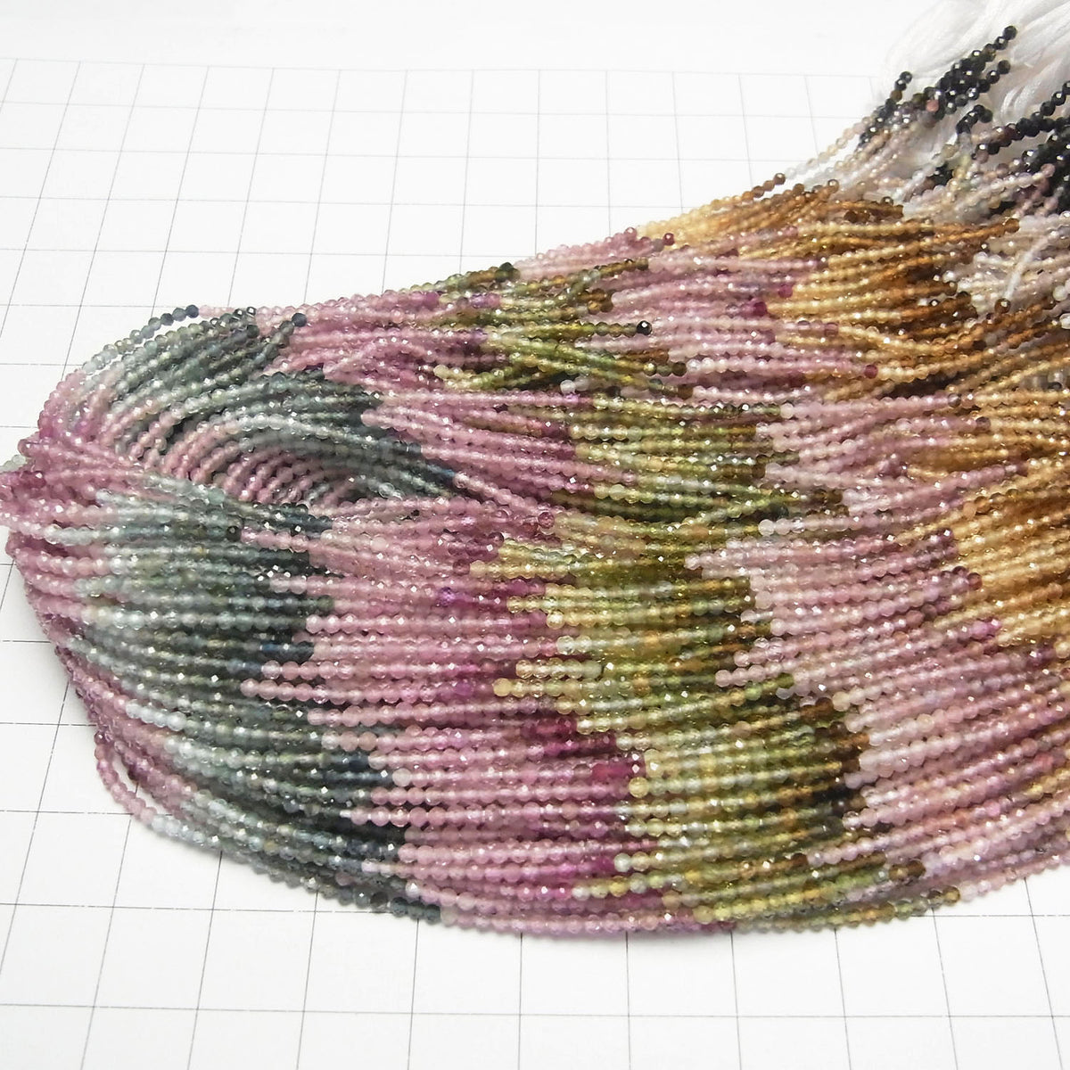 High Quality! Multicolor Tourmaline AAA- Faceted Round 2mm 1strand beads (aprx.12inch / 30cm)