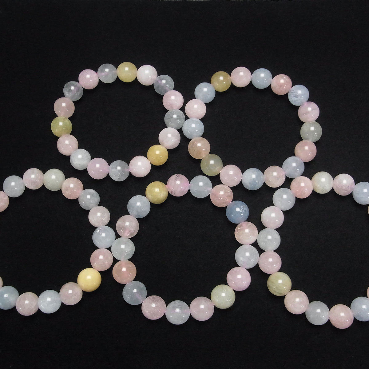 Bracelet Beryl Mix (Aigue-marine multicolore) AAA- Rond 12mm