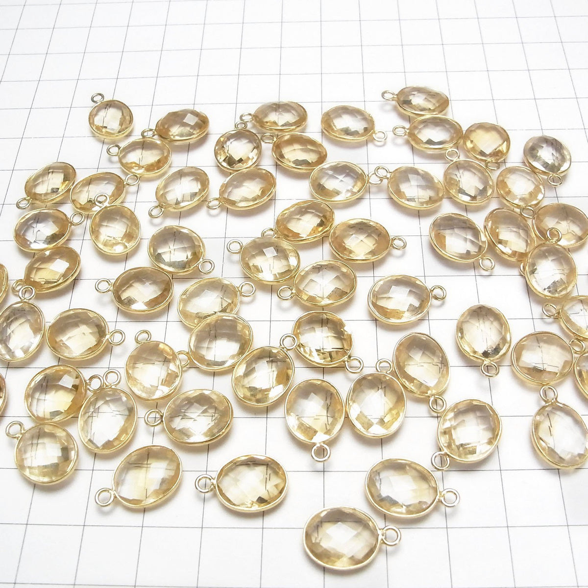 High Quality Citrine AAA Bezel Setting Faceted Oval 13x11mm 18KGP 2pcs