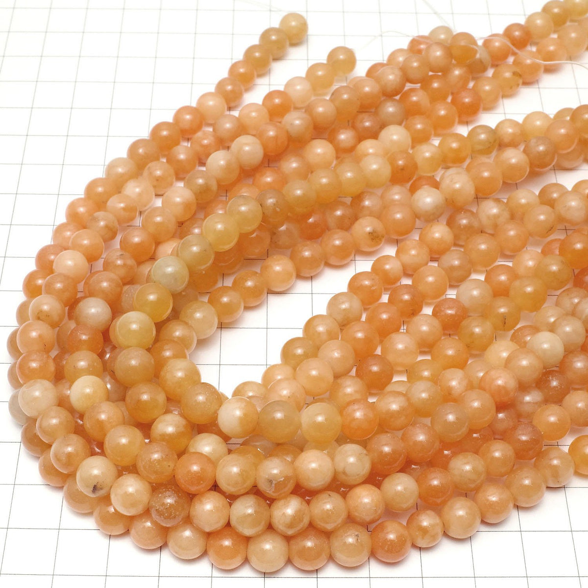 Orange Jade Round 8mm 1strand beads (aprx.15inch / 38cm)