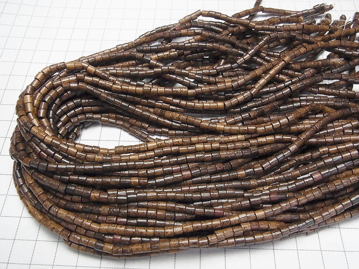 Wood Beads Tube 3x3x3mm 1strand beads (aprx.15inch/38cm)