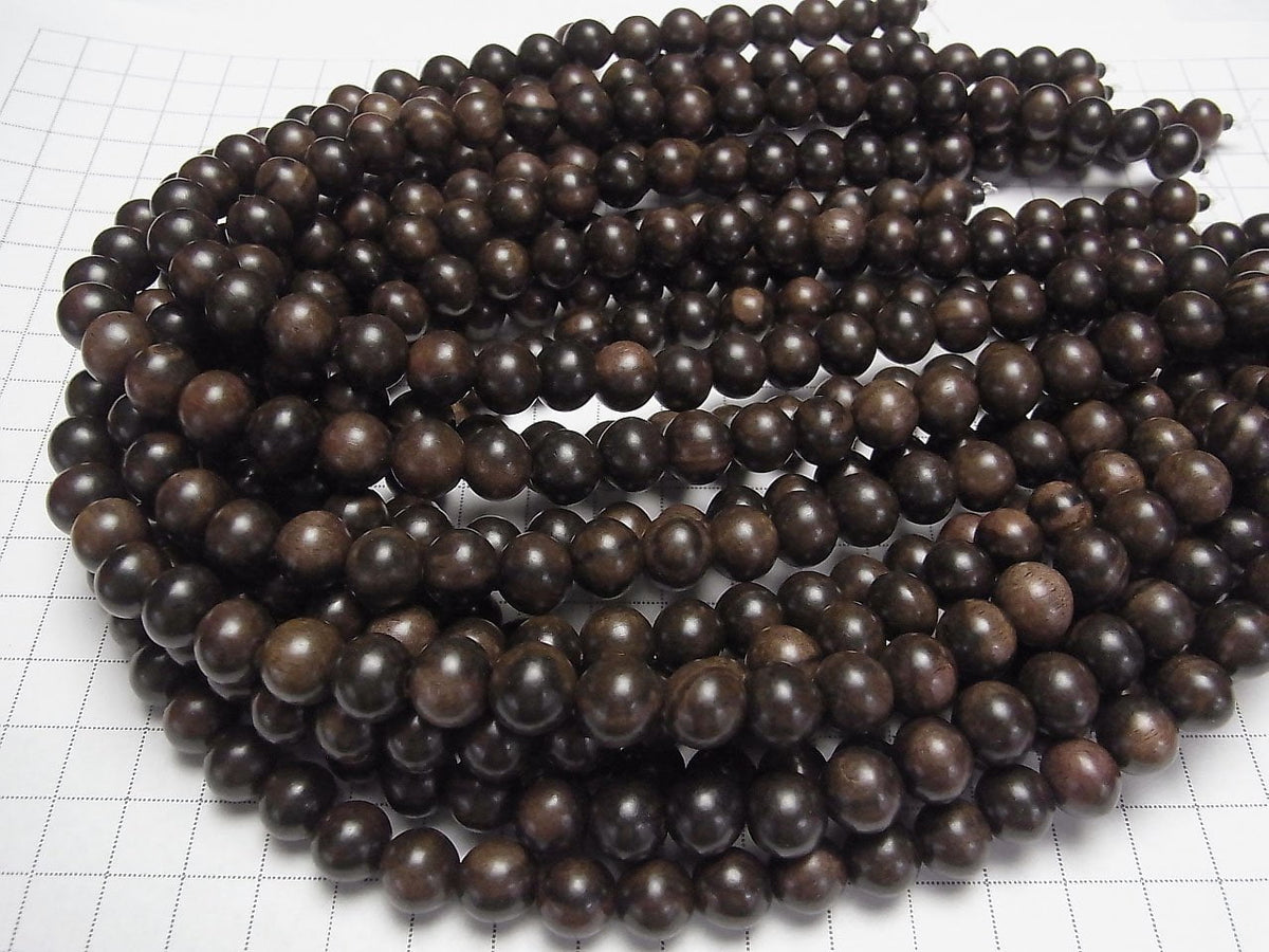 Ebony Wood Semi Round 10mm 1strand beads (aprx.15inch/38cm)