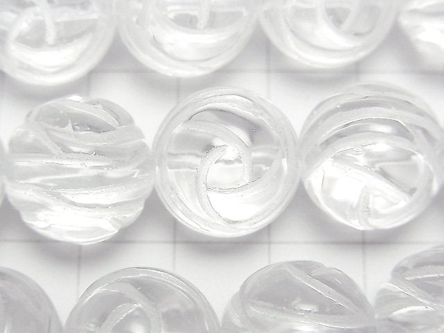 Crystal Quartz AAA Round Rose Cut 16mm 1/4 or 1strand beads (aprx.15inch/36cm)