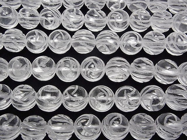 Crystal Quartz AAA Round Rose Cut 16mm 1/4 or 1strand beads (aprx.15inch/36cm)